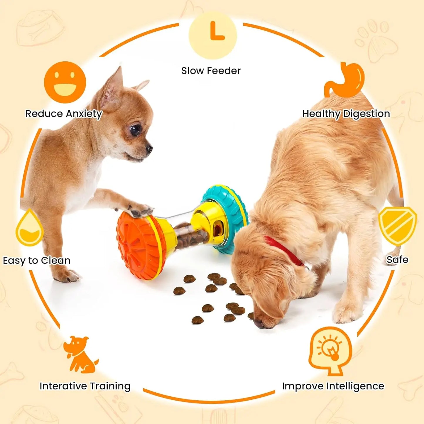 Interactive Dog Puzzle for Boredom Treat Dispensing Slow Feeder