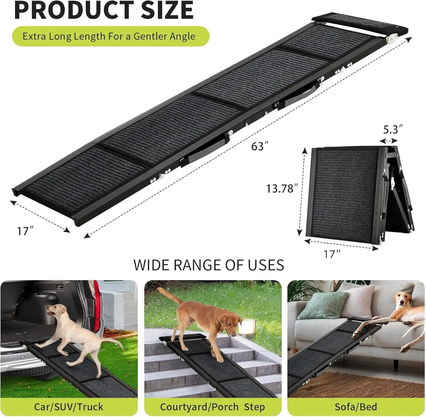 Large Folding Pet Stair Ramps for Truck, SUV