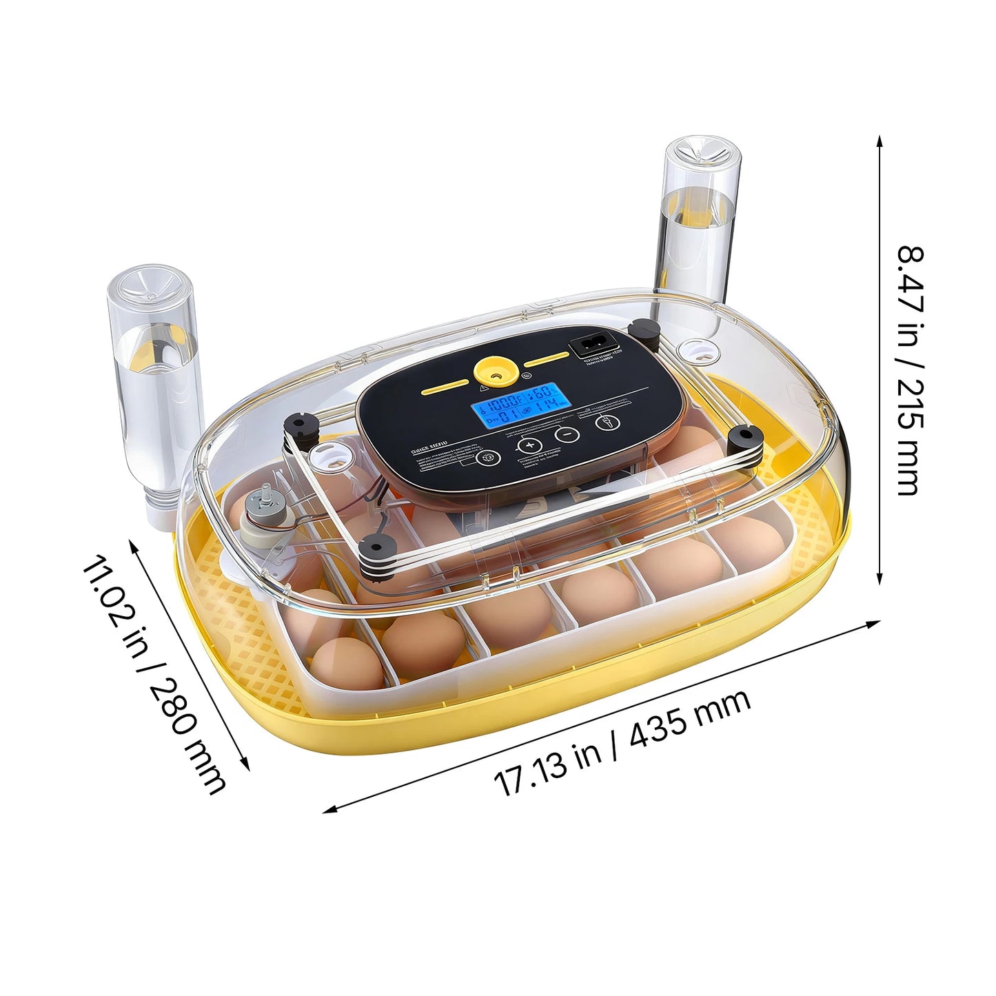 SucceBuy Egg Incubator with LED Candler Temperature Display, Auto Humidity Control