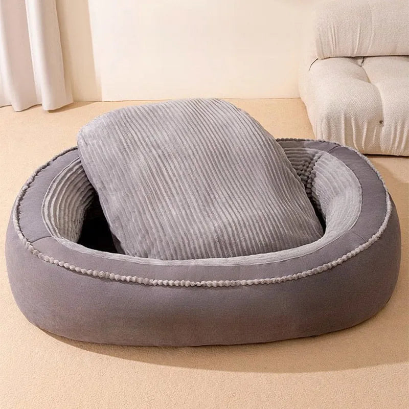 Pet Bed Comfortable Donut Round Dog Kennel