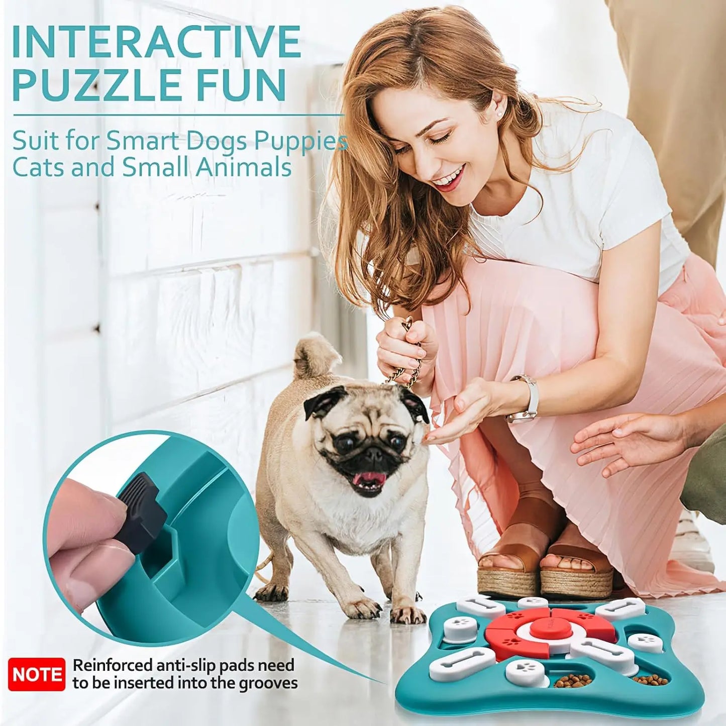 Interactive Dog Puzzle Toys for Brain Stimulation, Treat Dispensing