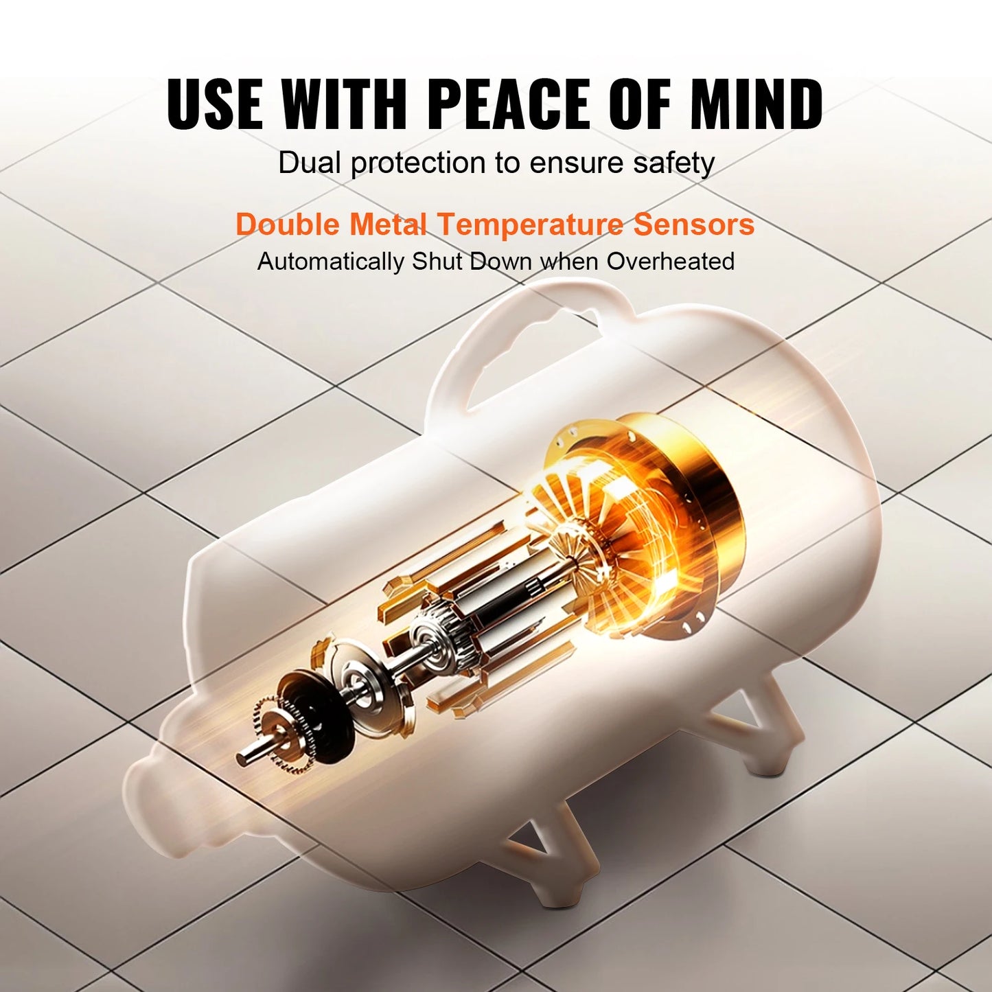 2000W/2.7HP Dog Blow Dryer Adjustable Speed Temperature Control with 4 Nozzle and Extendable Hose