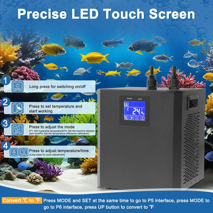 Aquarium Chiller Hydroponic Water Chiller 1/3HP Axolotl Cooler with Remote Control Pump