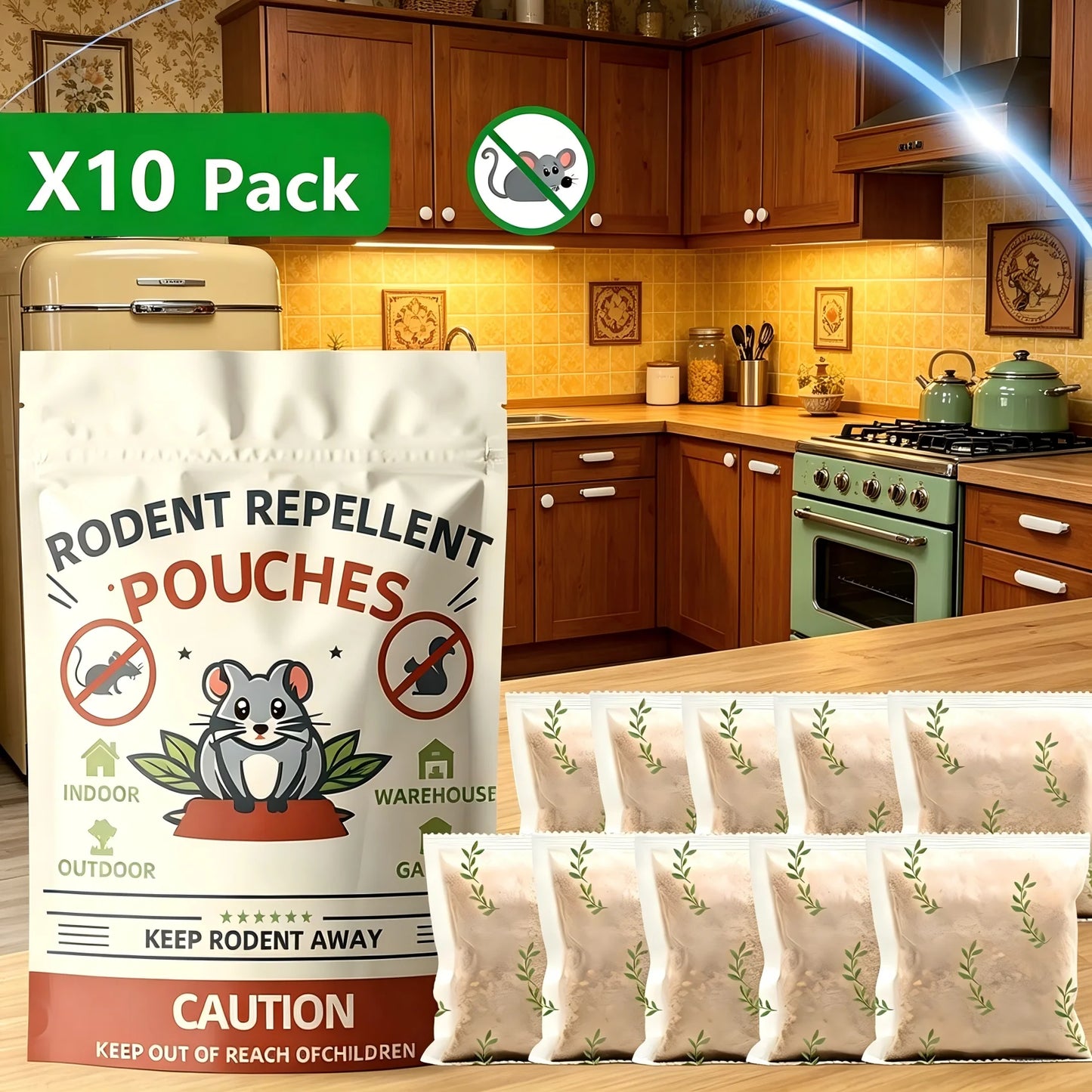 10P-Rodent Repellent, Mice Repellent, Peppermint Rat Repellent, Natural Mouse Repellents, Indoor & Outdoor 3 Months Protection