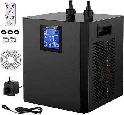 Aquarium Chiller Hydroponic Water Chiller 1/3HP Axolotl Cooler with Remote Control Pump