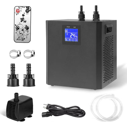 Aquarium Chiller Hydroponic Water Chiller 1/3HP Axolotl Cooler with Remote Control Pump