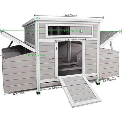 Large Outdoor Chicken Coop with 6 Nesting Boxes, Weatherproof Poultry Enclosure, Removable Tray for Easy Cleaning