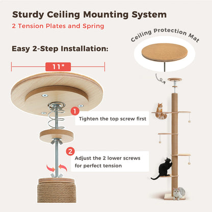 Cat Tree for Indoor Cats Adjustable Height