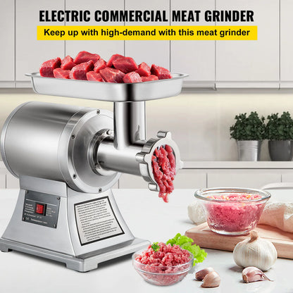 SucceBuy Commercial Electric Meat Mincer Meat Grinder Machine 1.5HP 220PRM Stainless Steel Meat Grinder Sausage Stuffer Maker
