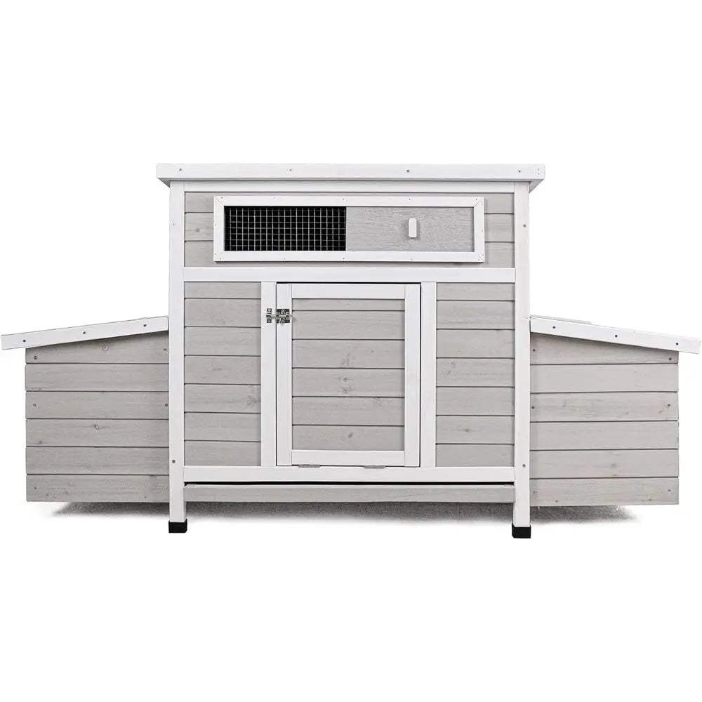 Large Outdoor Chicken Coop with 6 Nesting Boxes, Weatherproof Poultry Enclosure, Removable Tray for Easy Cleaning