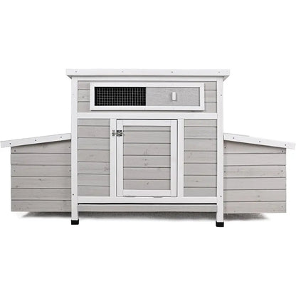 Large Outdoor Chicken Coop with 6 Nesting Boxes, Weatherproof Poultry Enclosure, Removable Tray for Easy Cleaning