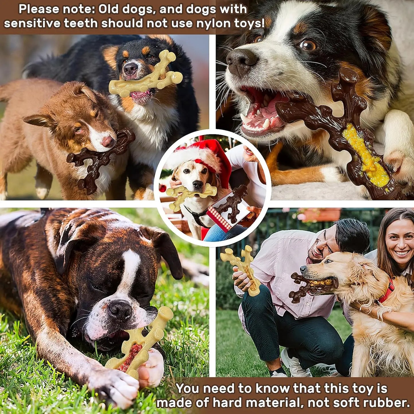 2 Pack Tough Dog Chew Toys for Aggressive Chewers