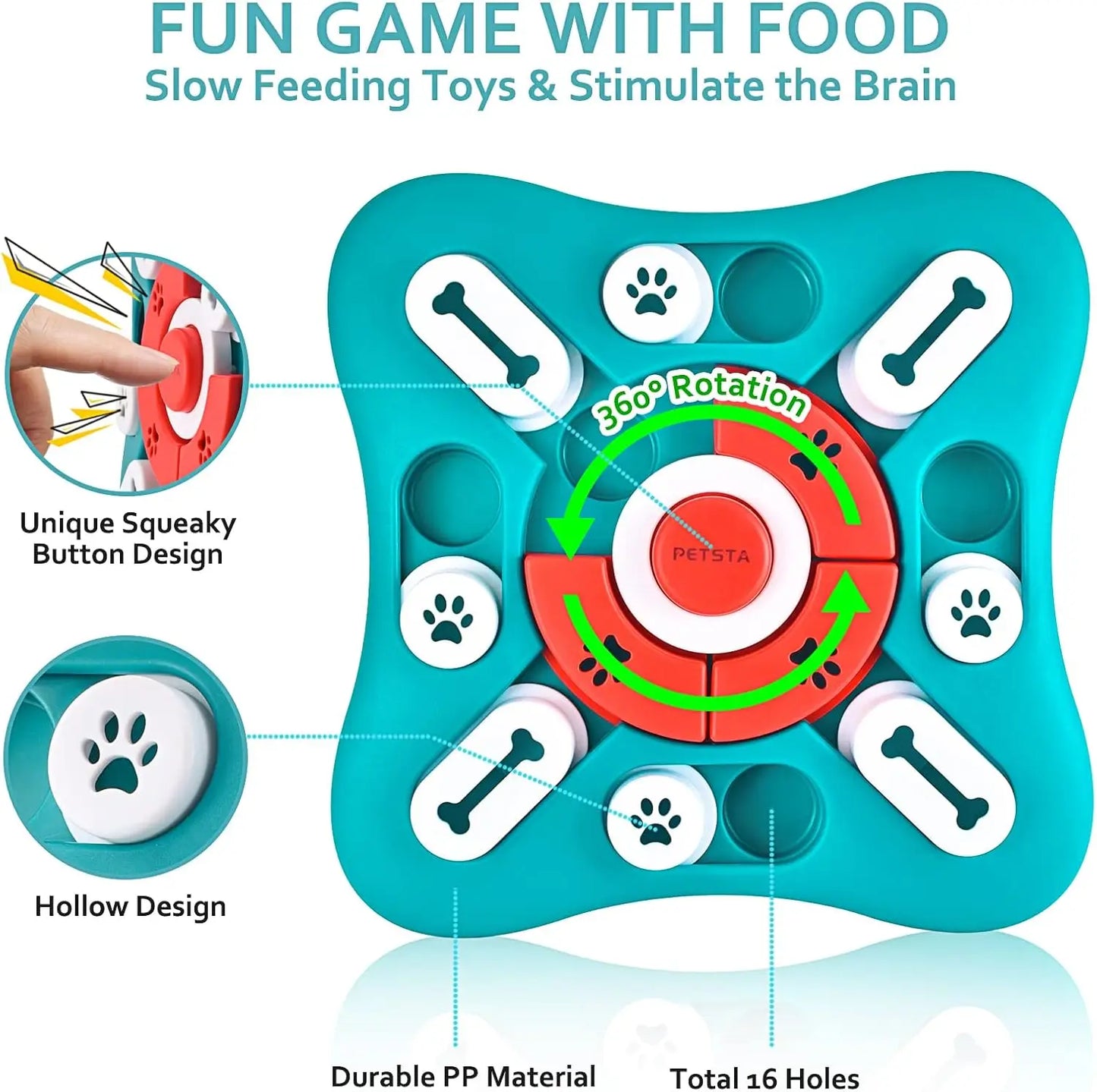 Interactive Dog Puzzle Toys for Brain Stimulation, Treat Dispensing