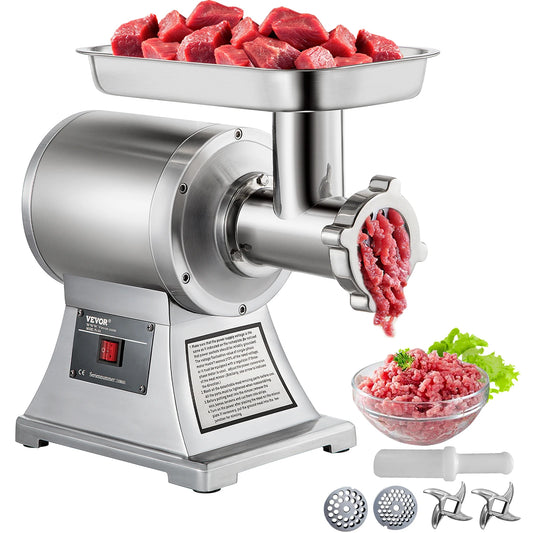 SucceBuy Commercial Electric Meat Mincer Meat Grinder Machine 1.5HP 220PRM Stainless Steel Meat Grinder Sausage Stuffer Maker