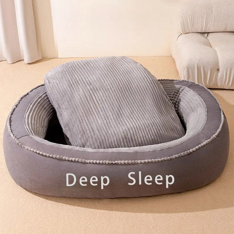 Pet Bed Comfortable Donut Round Dog Kennel
