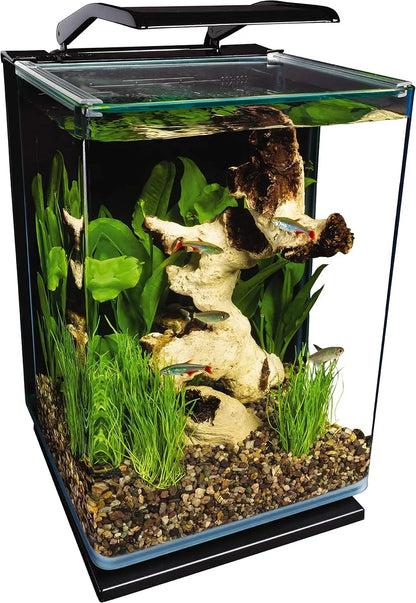 5-Gallon Glass LED Aquarium Kit with Hidden Filtration, Dual Lighting