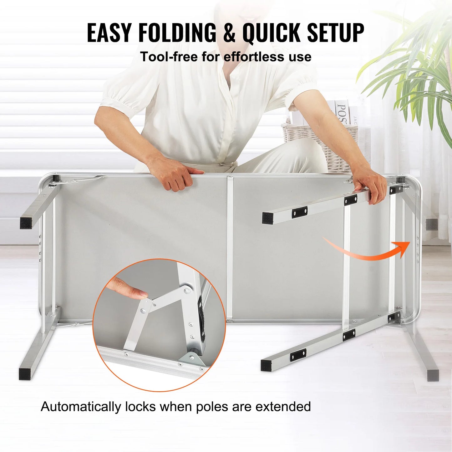 Folding Portable Bar Table Include Carrying Case Storage Shelf Skirt