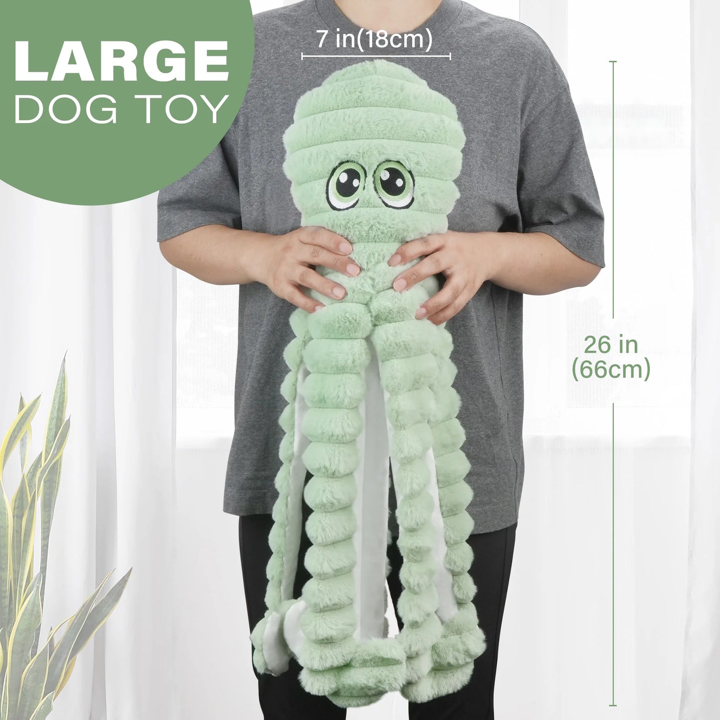 Octopus Pet Grinding Teeth Squeaky Plush Toy,