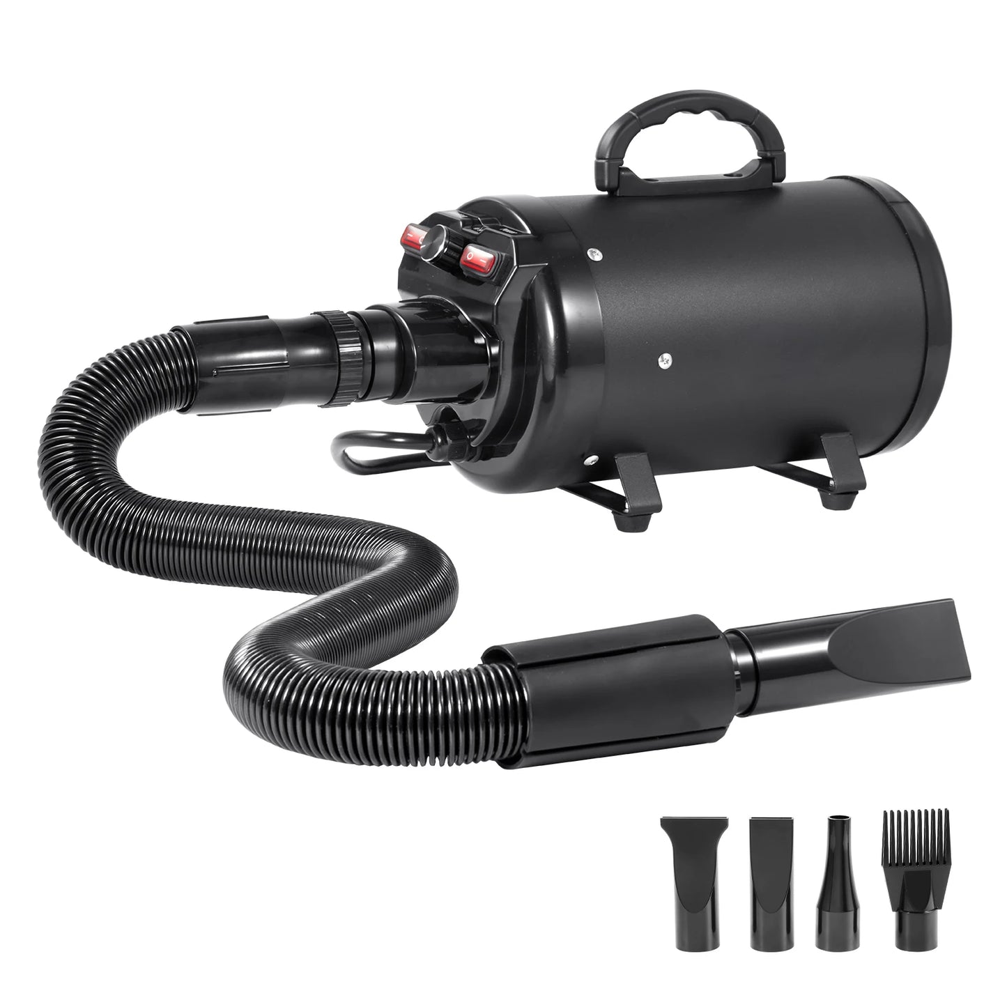2000W/2.7HP Dog Blow Dryer Adjustable Speed Temperature Control with 4 Nozzle and Extendable Hose