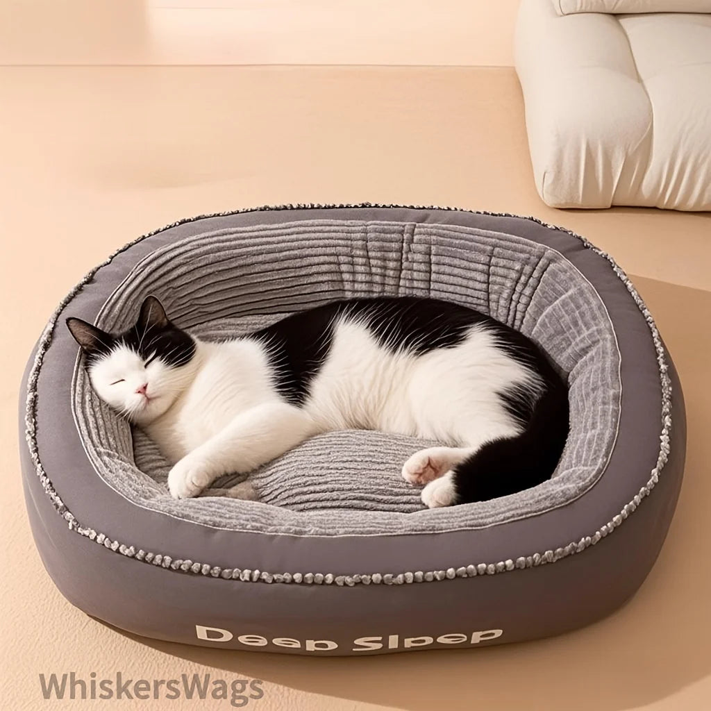 Pet Bed Comfortable Donut Round Dog Kennel