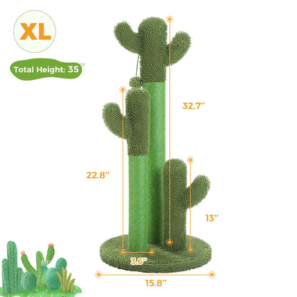 Cactus Cat Tree with Lagre Condo, Hammock, Dangling Ball