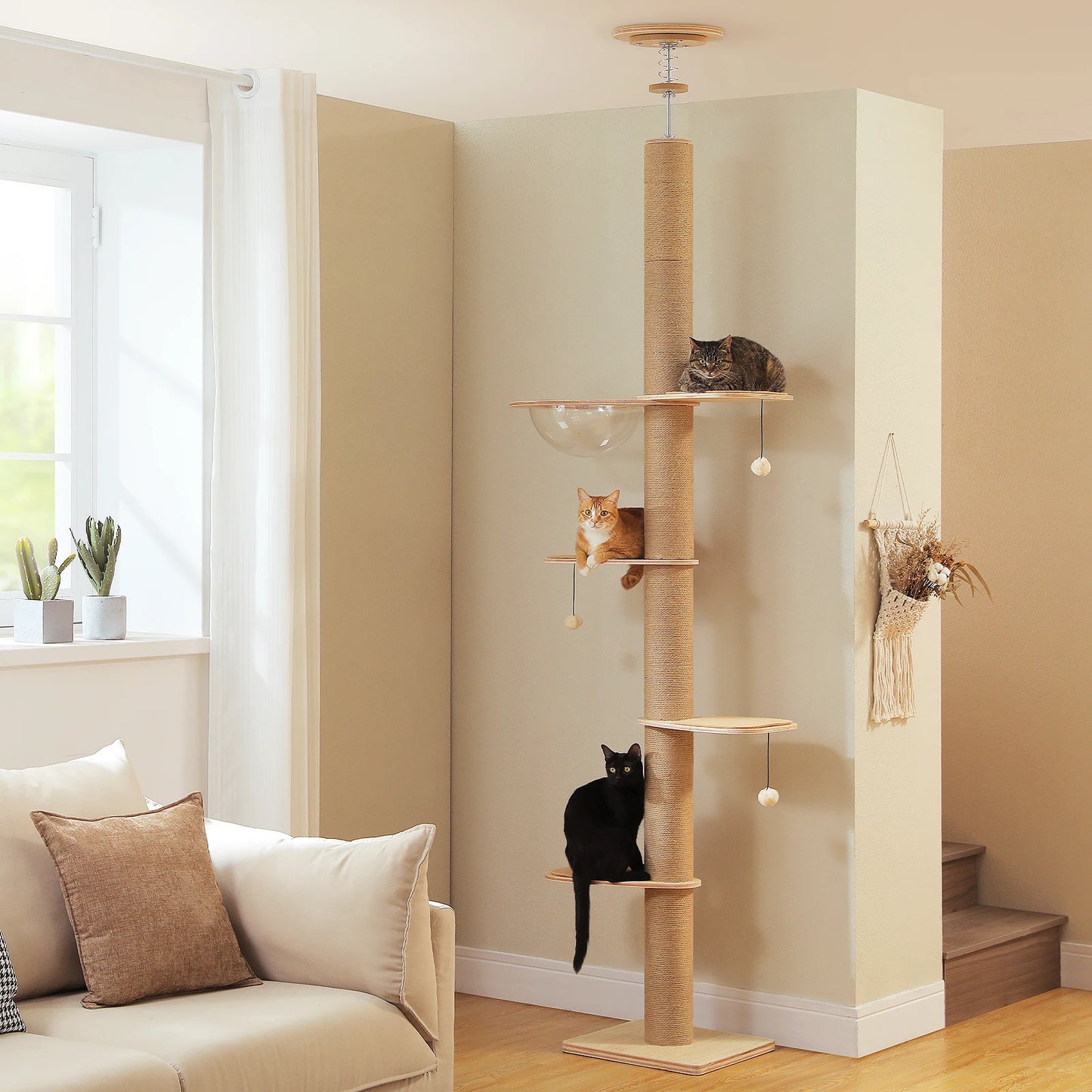 Cat Tree for Indoor Cats Adjustable Height