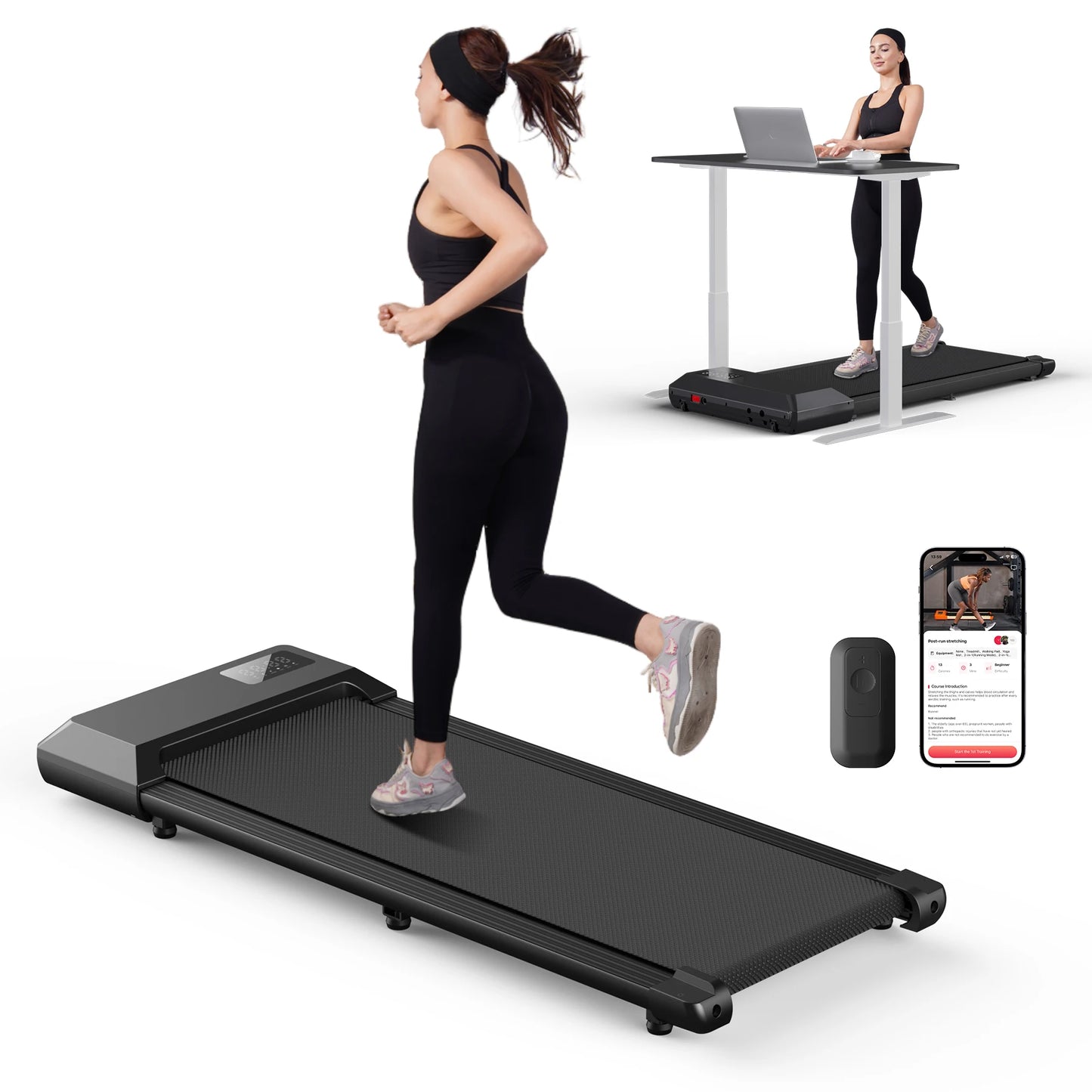 300lbs Treadmill  2in1 Walking Running Fitness Exercise Machine