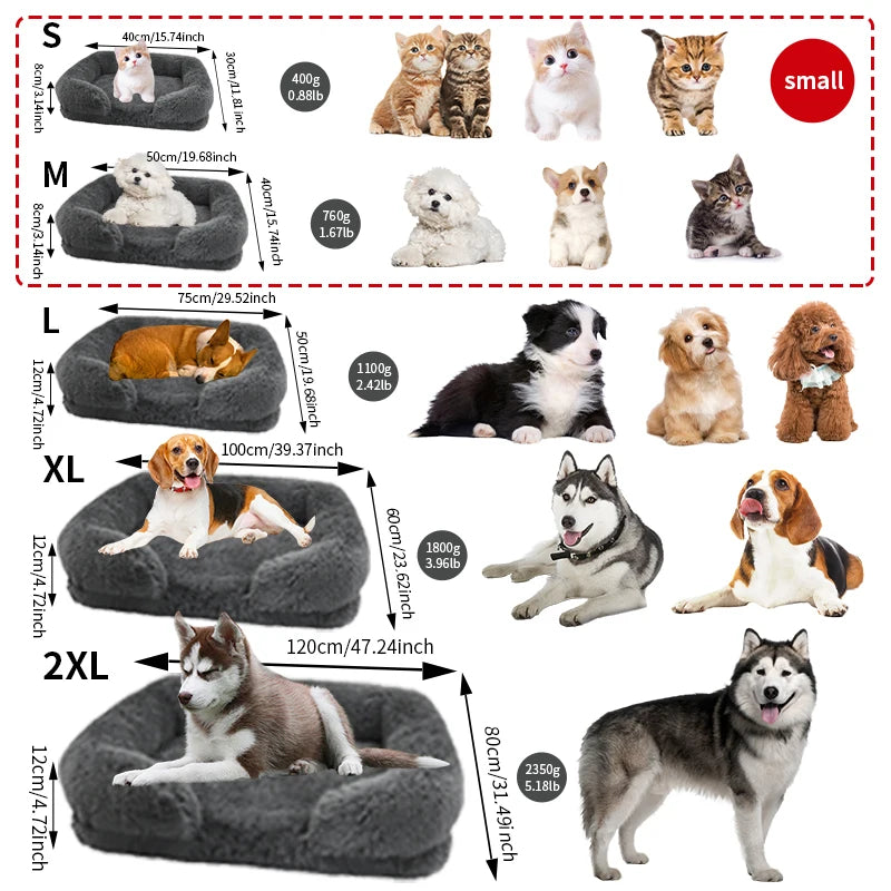 Thickened orthopedic dog bed for large dogs - egg sponge, easy to remove and wash plush cover,