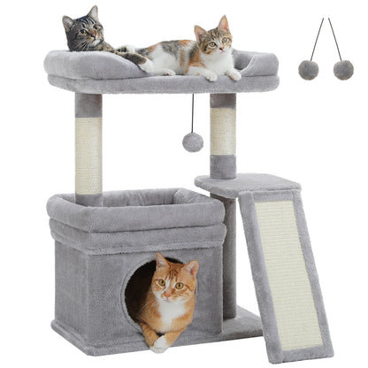Small Cat Tree Sisal Scratching Post and Pad Wide Top Perch Large Cat Condo Cat Scratchers