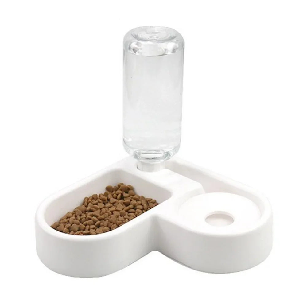 Automatic Pet Feeder & Water Bowl 500ml, Portable Slow Eating Food Dish for Cats & Dogs