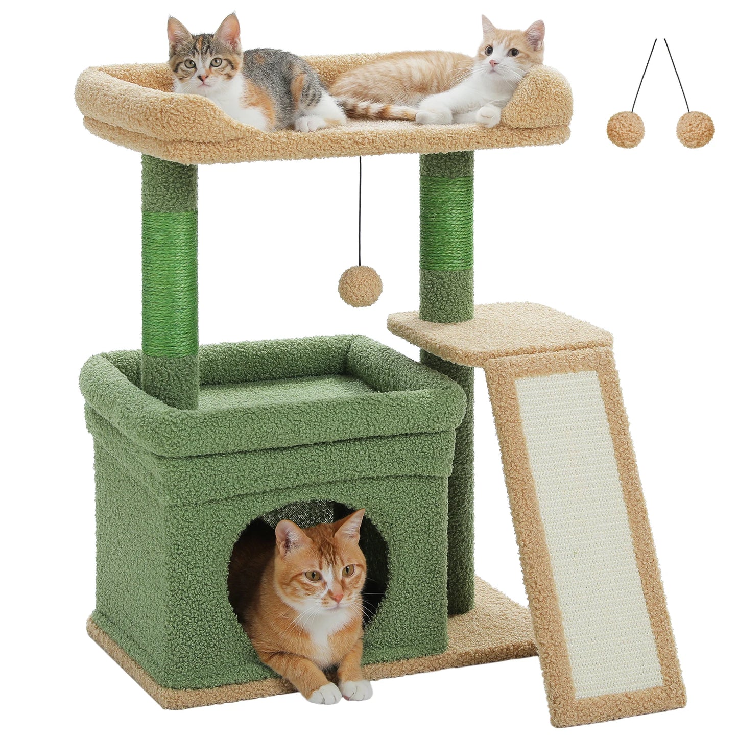 Small Cat Tree Sisal Scratching Post and Pad Wide Top Perch Large Cat Condo Cat Scratchers