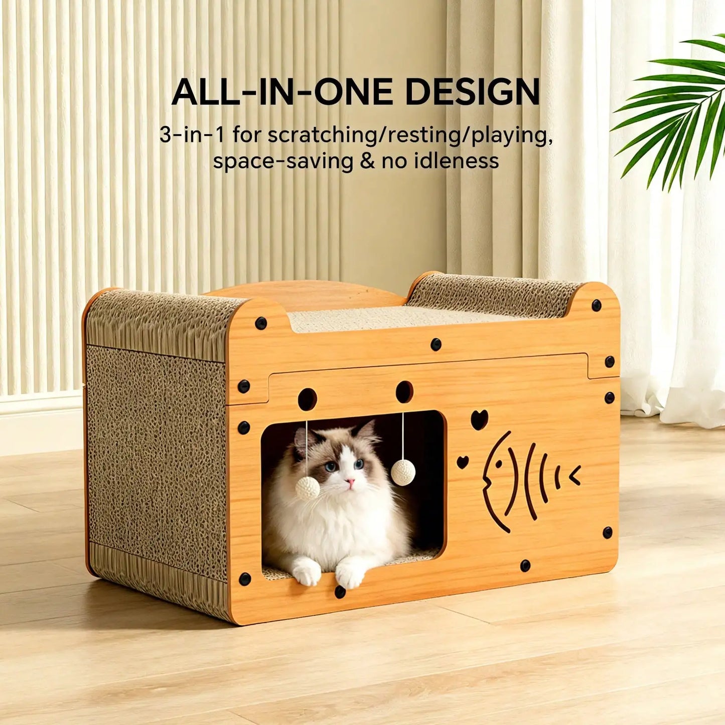Cat Scratching Board And Resting Bed