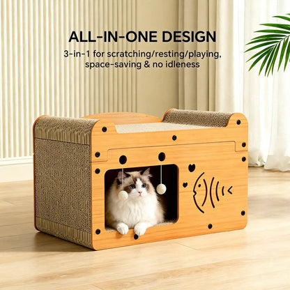 Cat Scratching Board And Resting Bed