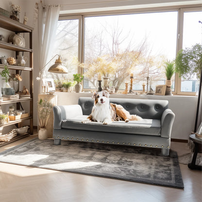 Sofa Mat Microfiber Leather Cover for Large Pet Snuggle Lounge Chair with Removable Cushion