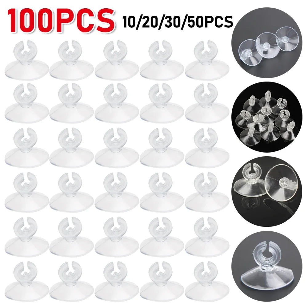 10-100pc Aquarium Suction Cup Holder Fish Tank Sucker for 4/6mm Air Line Pipe Tube Wire Holder