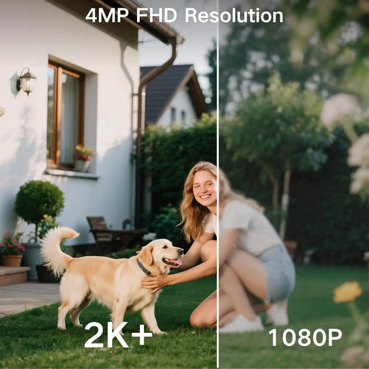 Wireless Outdoor Security Camera with AI Motion Detection, Solar Power, 2K Night Vision, Two-Way Talk