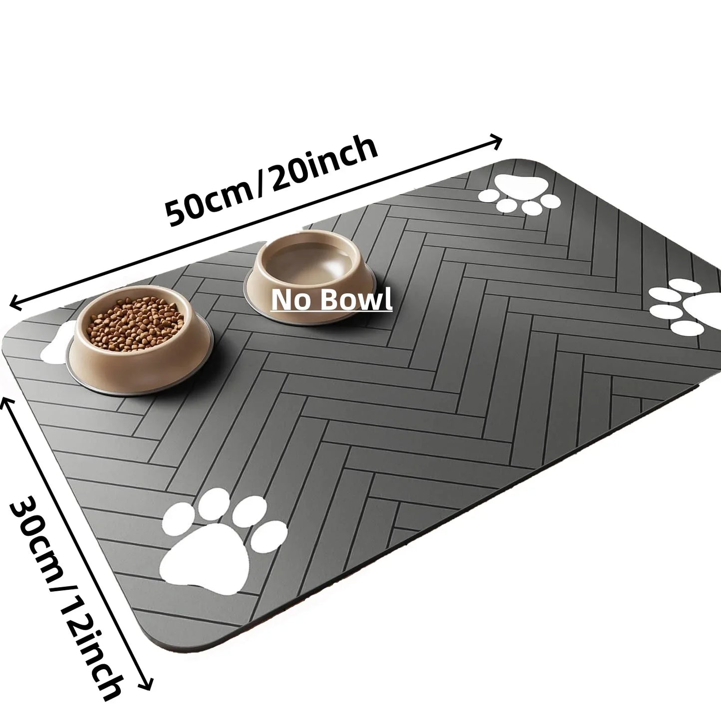 Mat-Absorbent Pet Placemat for Food and Water Bowl with Waterproof Rubber Backing Quick Dry Water Mat