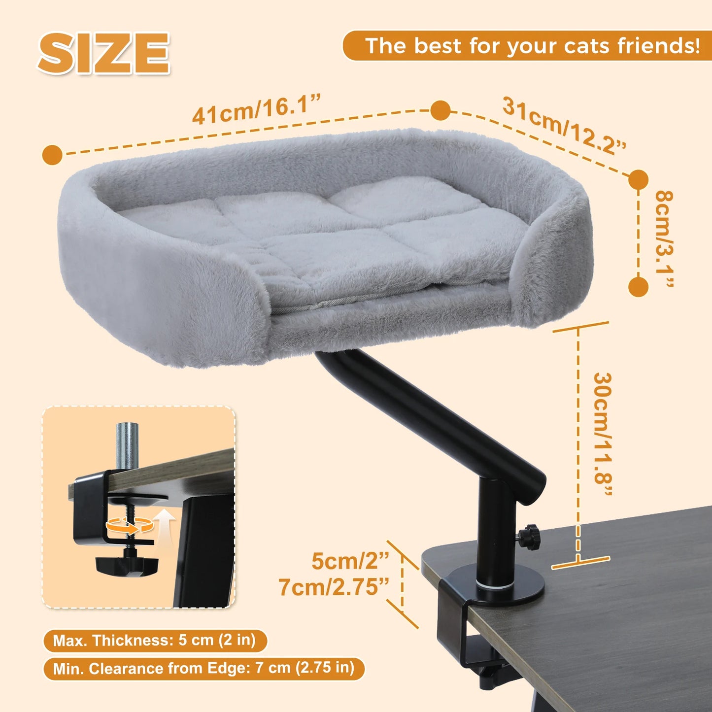 360° Rotatable Cat Bed Stand for Indoor Cats,