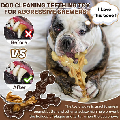 2 Pack Tough Dog Chew Toys for Aggressive Chewers