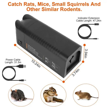 1800V Rechargeable Electric Mouse Trap, 7.48x2.76x3.15 in, One-Way Door, Indoor Use