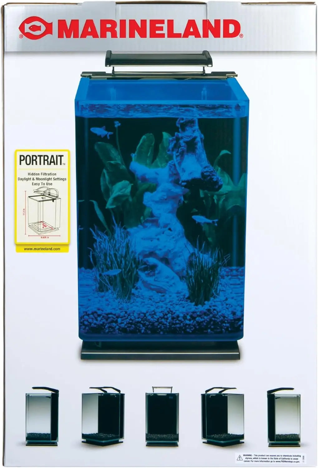 5-Gallon Glass LED Aquarium Kit with Hidden Filtration, Dual Lighting