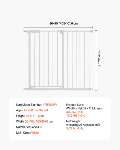 Baby Gate 28/30/36 Inches
