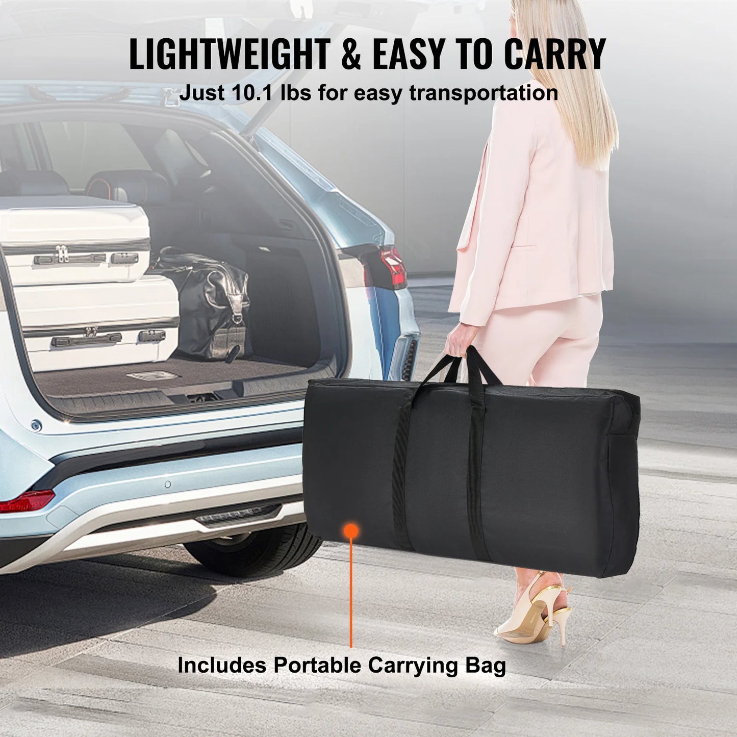 Folding Portable Bar Table Include Carrying Case Storage Shelf Skirt