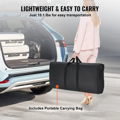 Folding Portable Bar Table Include Carrying Case Storage Shelf Skirt