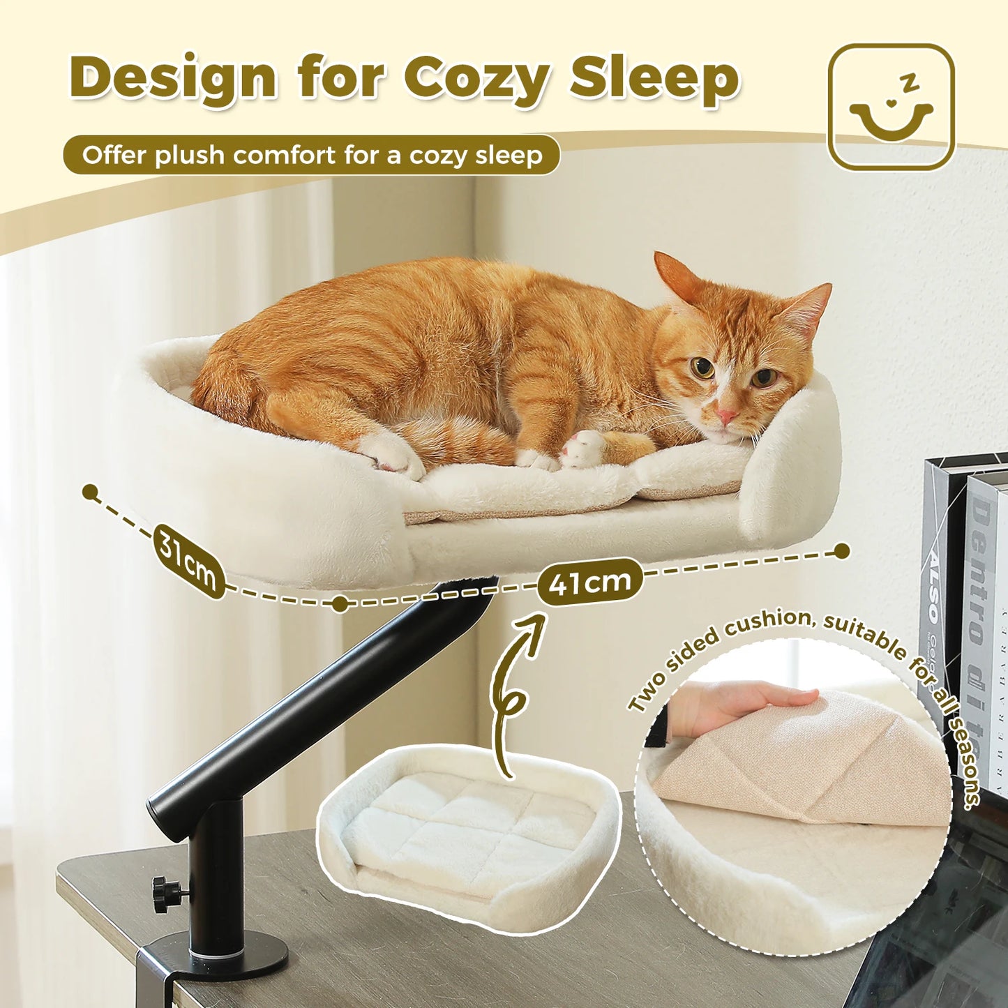 360° Rotatable Cat Bed Stand for Indoor Cats,