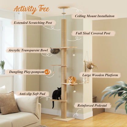 Cat Tree for Indoor Cats Adjustable Height