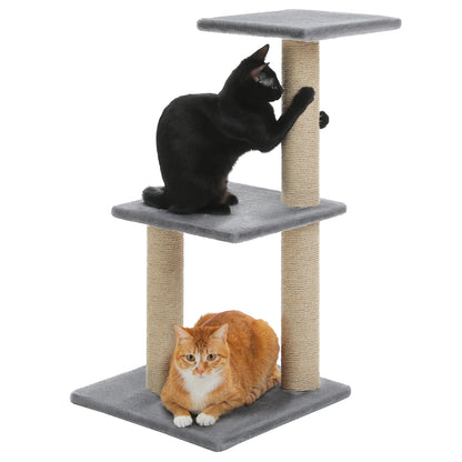 Cat tree, 2 Styles with Cat Scratching Posts Big Hammock and Removable Top Perch Grey