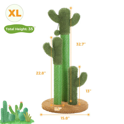 Cactus Cat Tree with Lagre Condo, Hammock, Dangling Ball