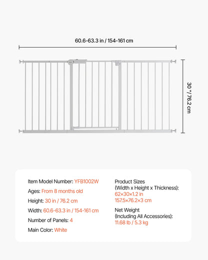 Baby Gate 28/30/36 Inches