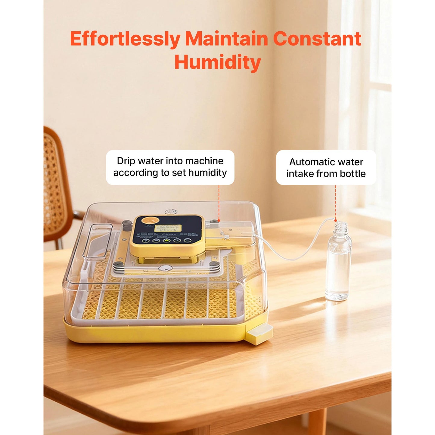 SucceBuy Egg Incubator with LED Candler Temperature Display, Auto Humidity Control